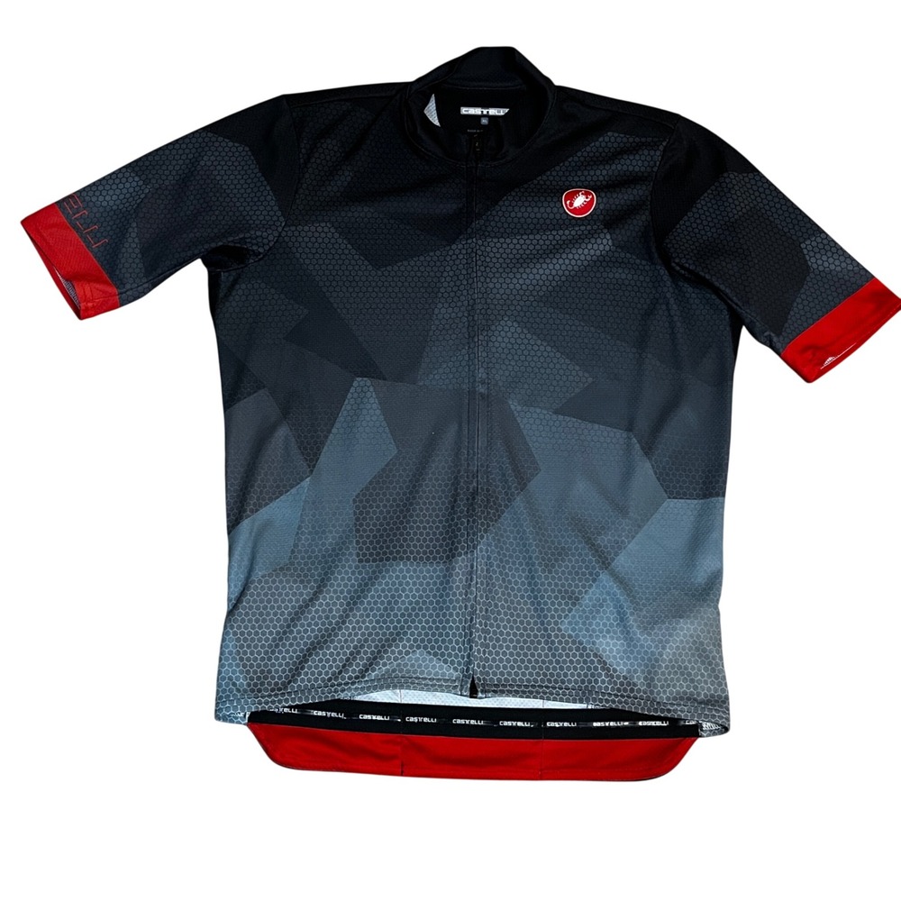 Castelli Flusso Limited Edition Full Zip Jersey XL Mens Cycle Red Bordeaux Black